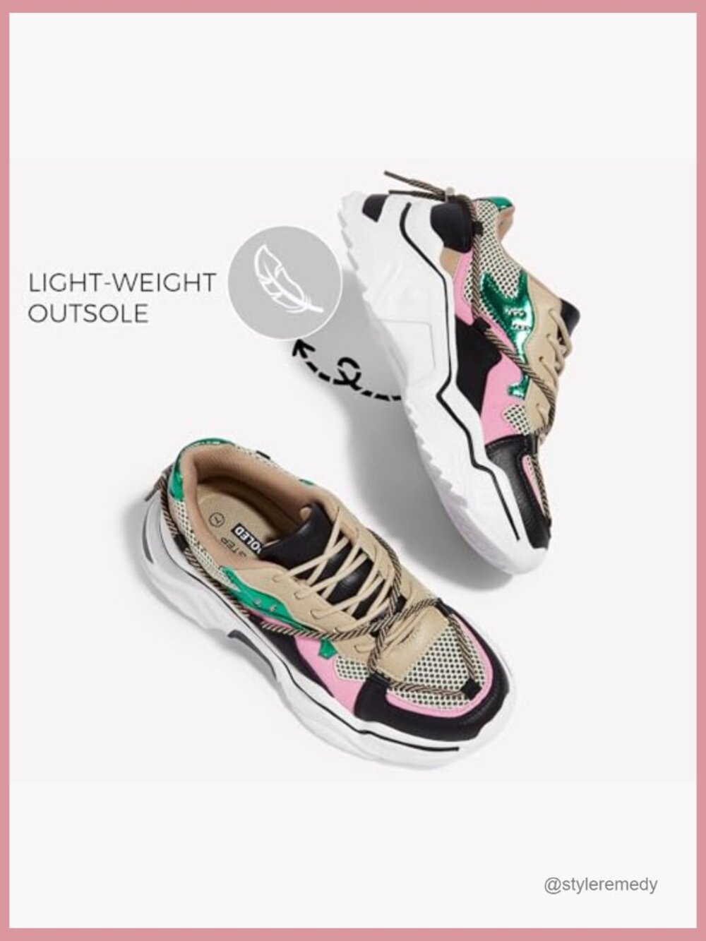 Platform Fashion Sneakers Chunky Dad Walking Shoes Lightweight Retro Sneakers - Picture 5 of 7